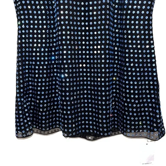 16ARLINGTON Luna Dress US 10 UK 14 Crystal Blue Black Mini Tunic Cocktail NWT - Picture 8 of 15